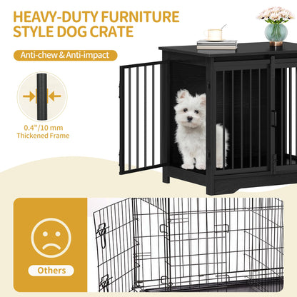 Dog Crate Furniture with Barn Door Heavy Duty Indoor