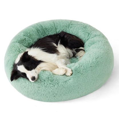 Calming Donut Dog Bed Faux Fur Anti Slip Washable