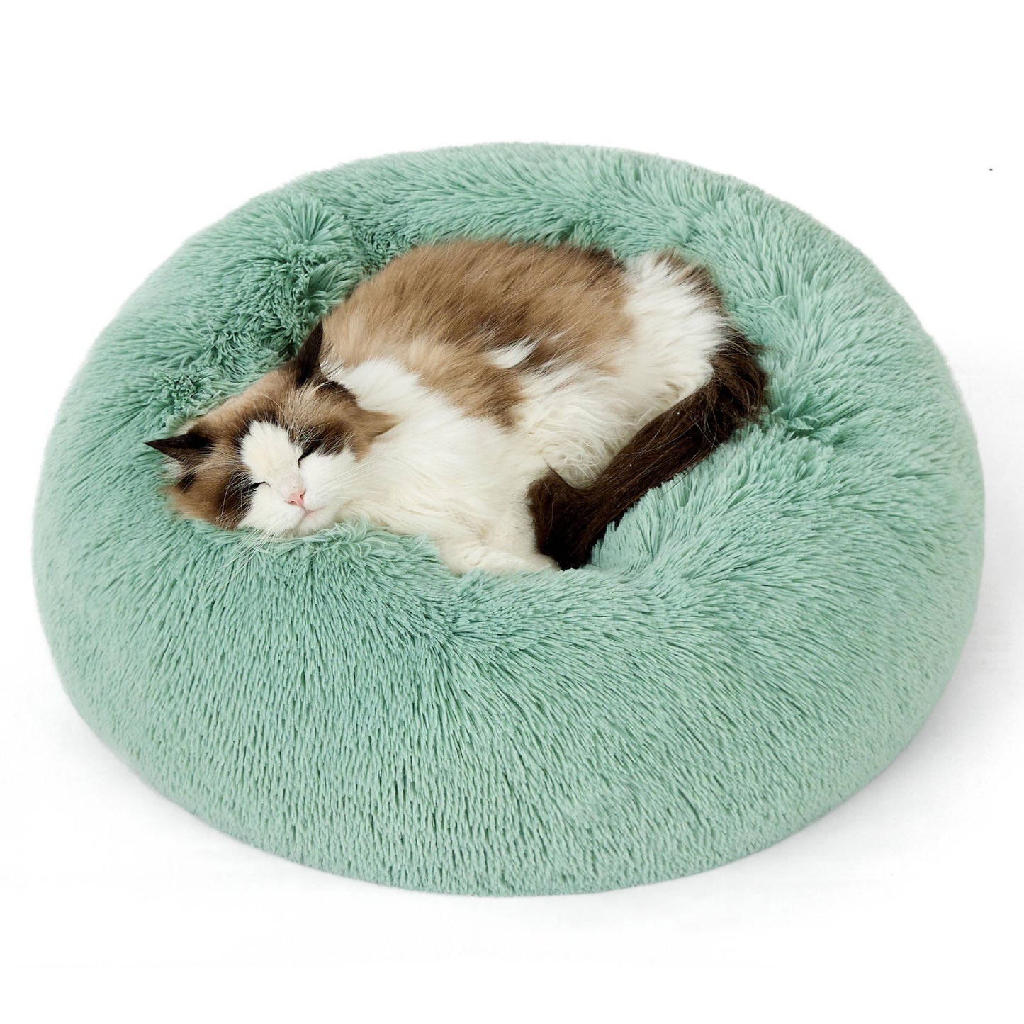 Calming Donut Dog Bed Faux Fur Anti Slip Washable