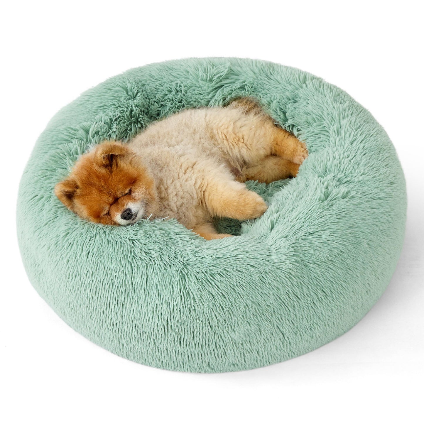Calming Donut Dog Bed Faux Fur Anti Slip Washable