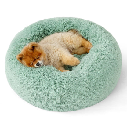 Calming Donut Dog Bed Faux Fur Anti Slip Washable