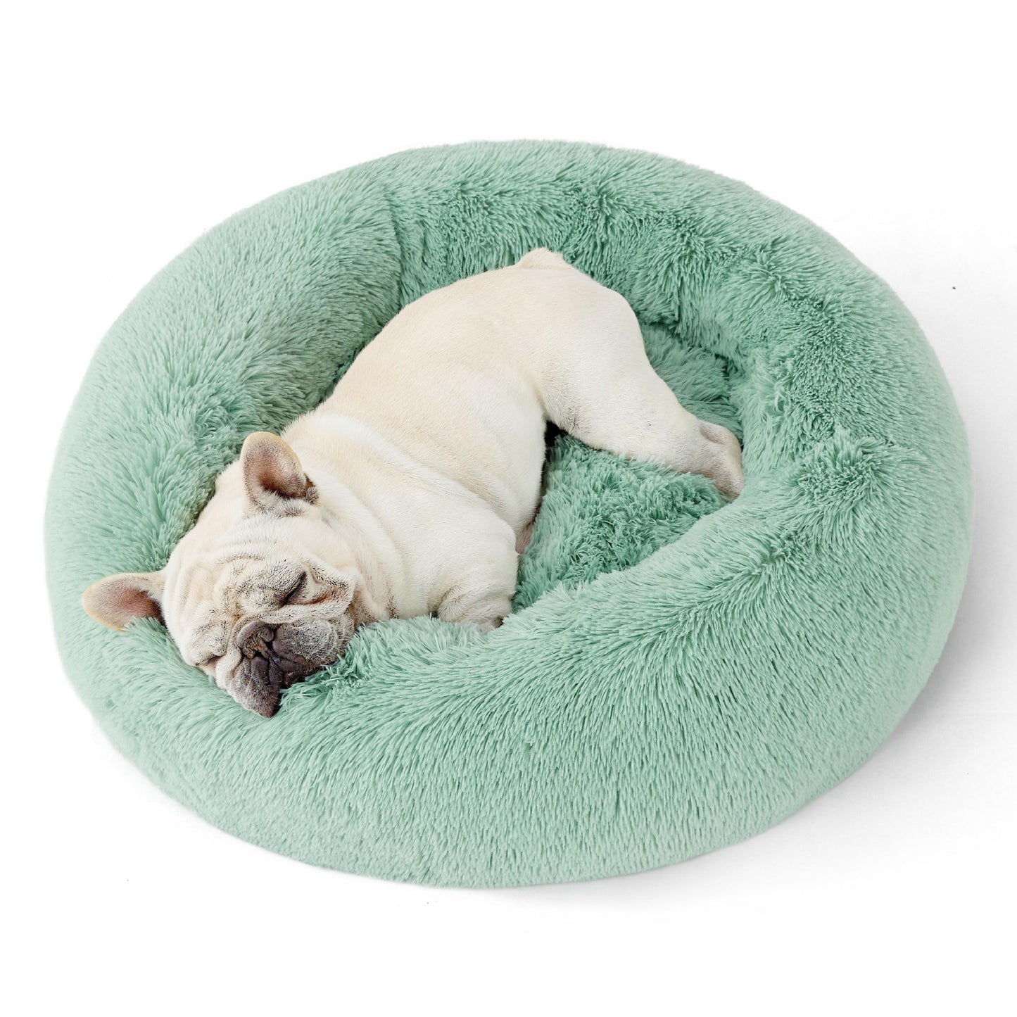 Calming Donut Dog Bed Faux Fur Anti Slip Washable