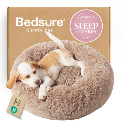 Calming Donut Dog Bed Faux Fur Anti Slip Washable