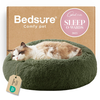 Calming Donut Dog Bed Faux Fur Anti Slip Washable